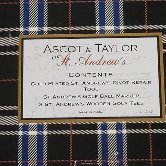 Ascot & Taylor Of St Andrews Divot Repair Tool New Tees Marker Gold Plated Set - Picture 11 of 13